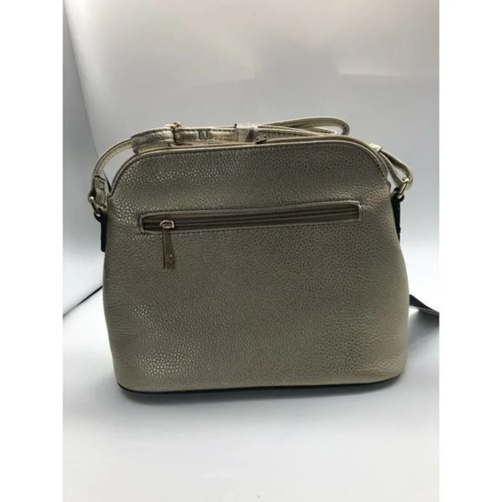 Crossbody‎ Bag Womens Gold Two Tone Tassel Faux Leather Purse